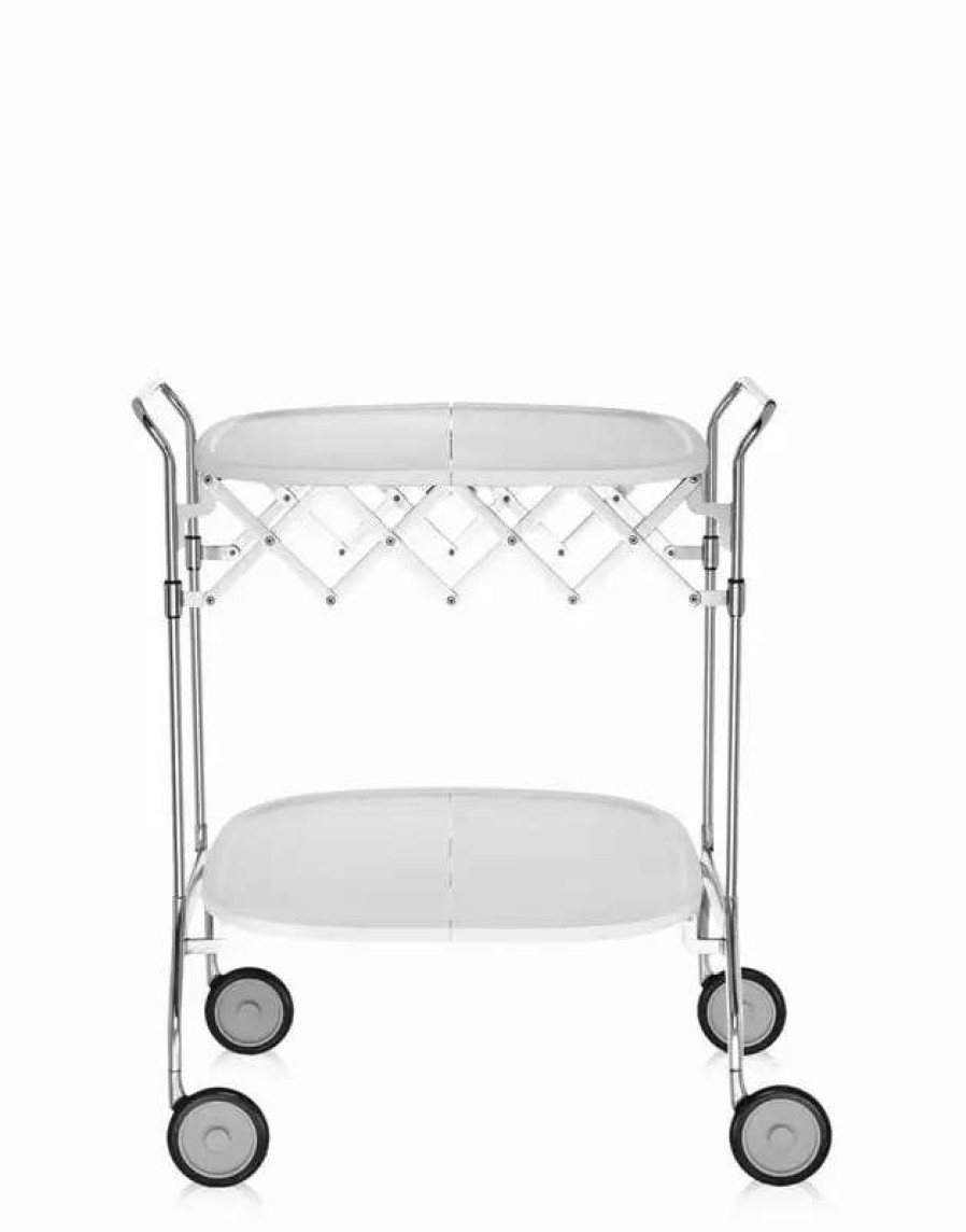 Kitchen Carts & Trolleys * | Kartell Gastone Folding Trolley, White Chrome