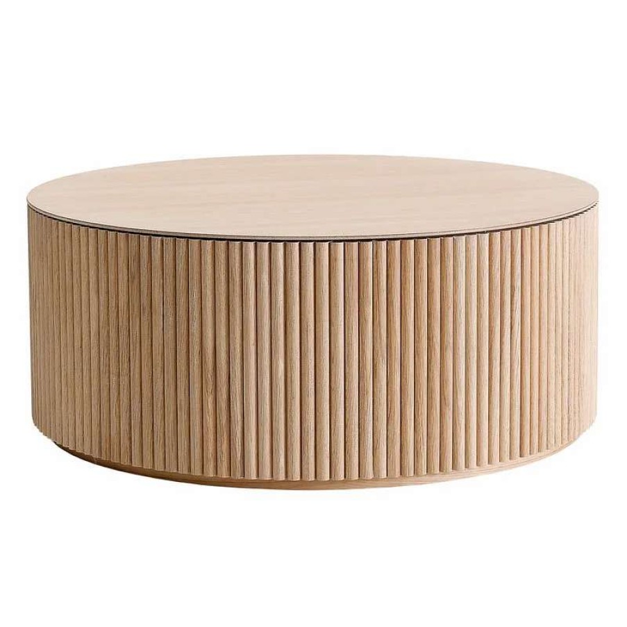 Coffee Tables * | Asplund Grand Palais Coffee Table, 92 Cm, White Stained Oak