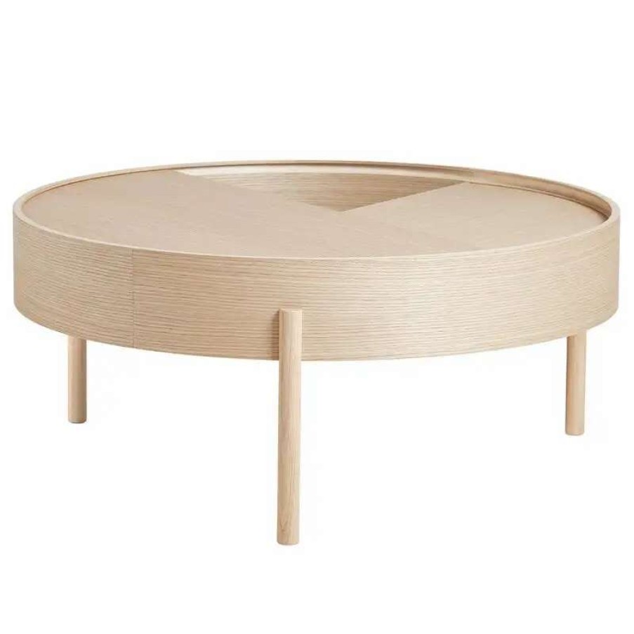 Coffee Tables * | Woud Arc Coffee Table 89 Cm, White Pigmented Ash