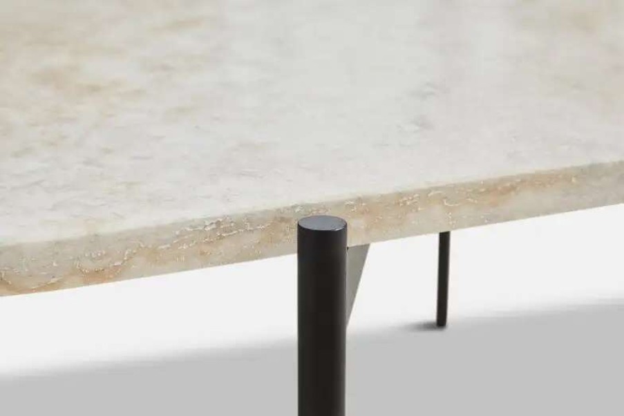 Side & End Tables * | Woud La Terra Occasional Table, L, Ivory Travertine Black