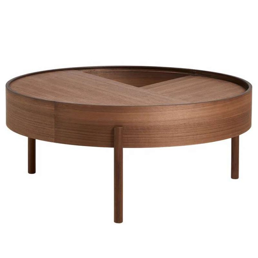 Coffee Tables * | Woud Arc Coffee Table 89 Cm, Matt Lacquered Walnut