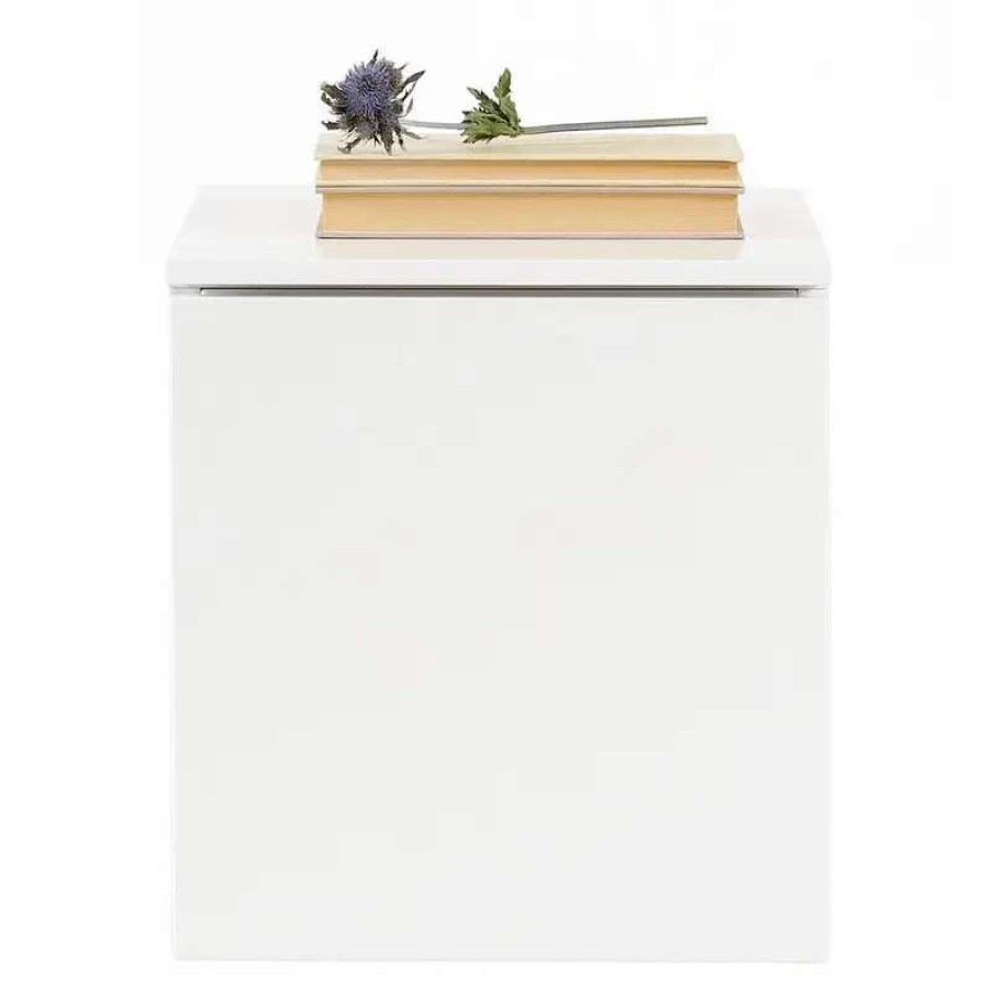 Nightstands * | Lundia Fuuga Nightstand With Door, Wall Mounting, White