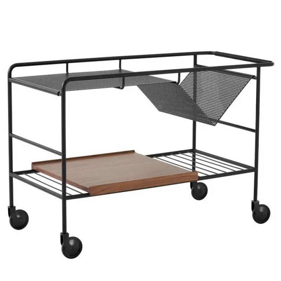 Kitchen Carts & Trolleys * | &Tradition Alima Nds1 Trolley, Matt Black Lacquered Walnut