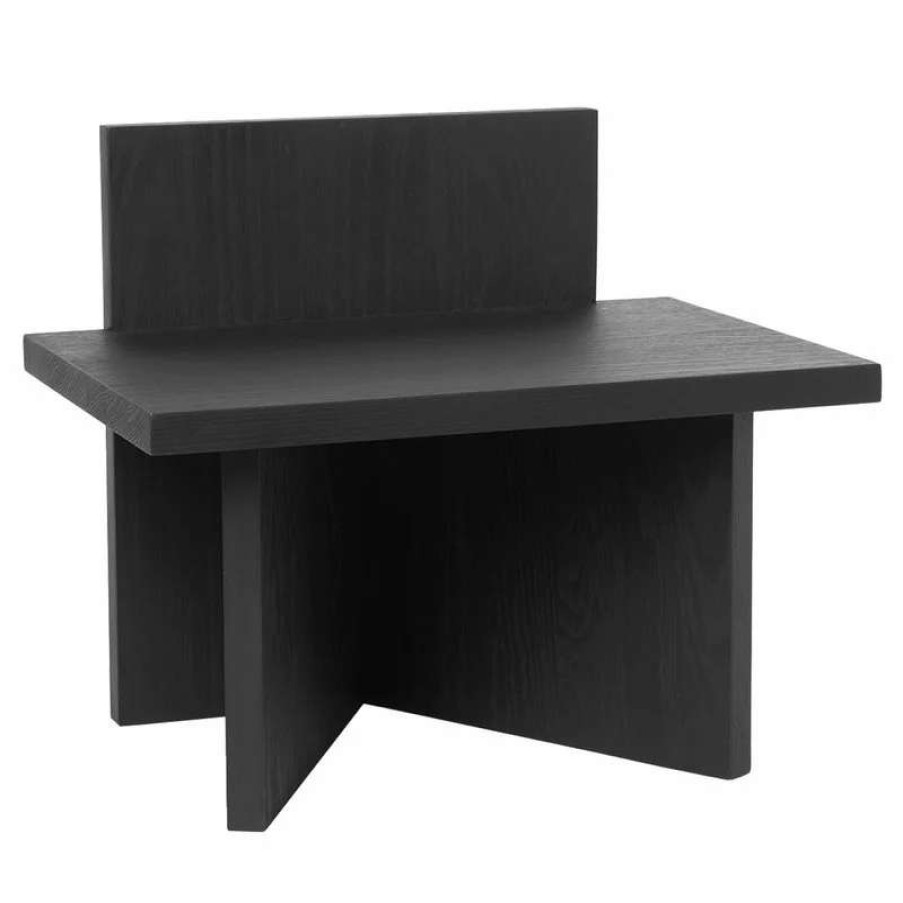 Side & End Tables * | Ferm Living Oblique Stool, Black Stained Ash