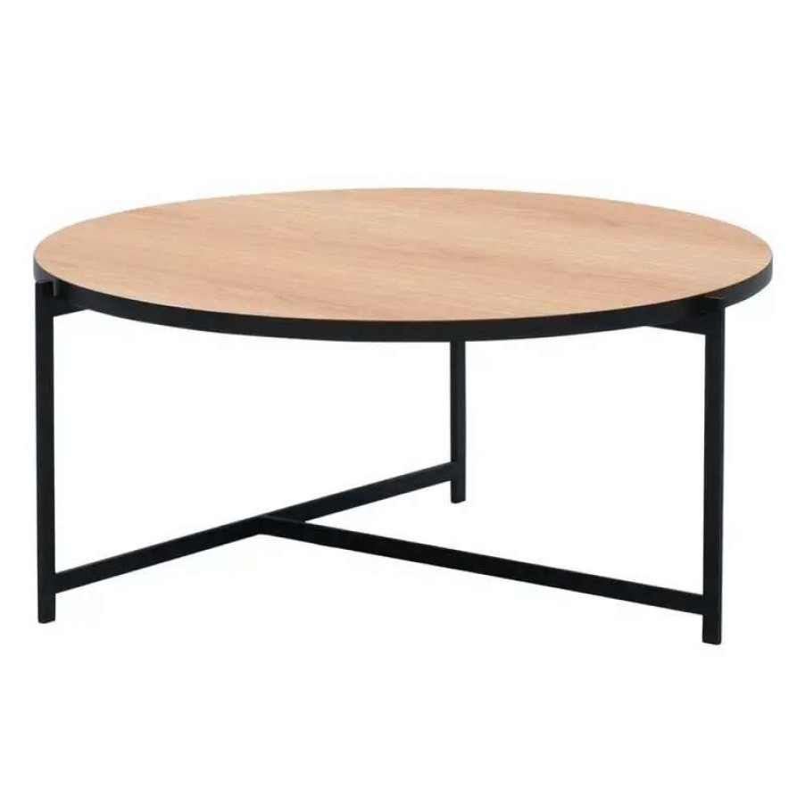 Coffee Tables * | Interface Pilleri Coffee Table, 80 Cm, Black Oak