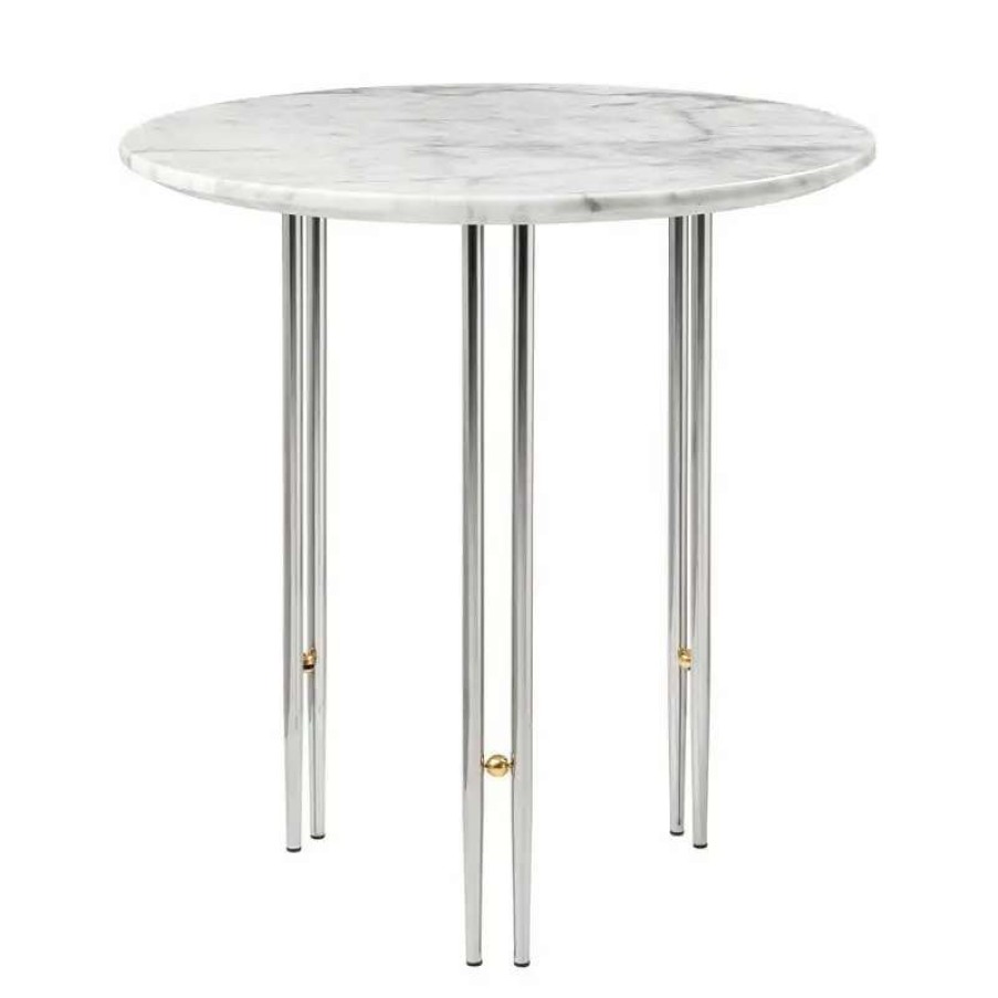 Coffee Tables * | Gubi Ioi Coffee Table, 50 Cm, Chrome White Marble