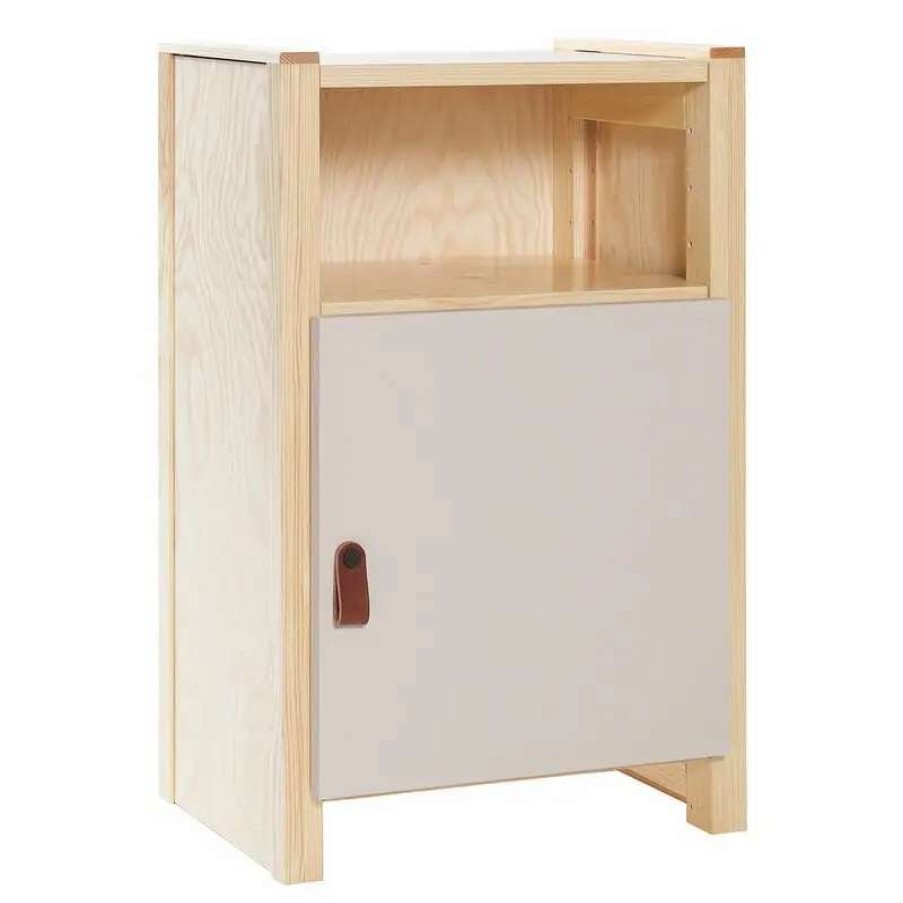 Nightstands * | Lundia Classic Nightstand With Door, Pine Cashmere