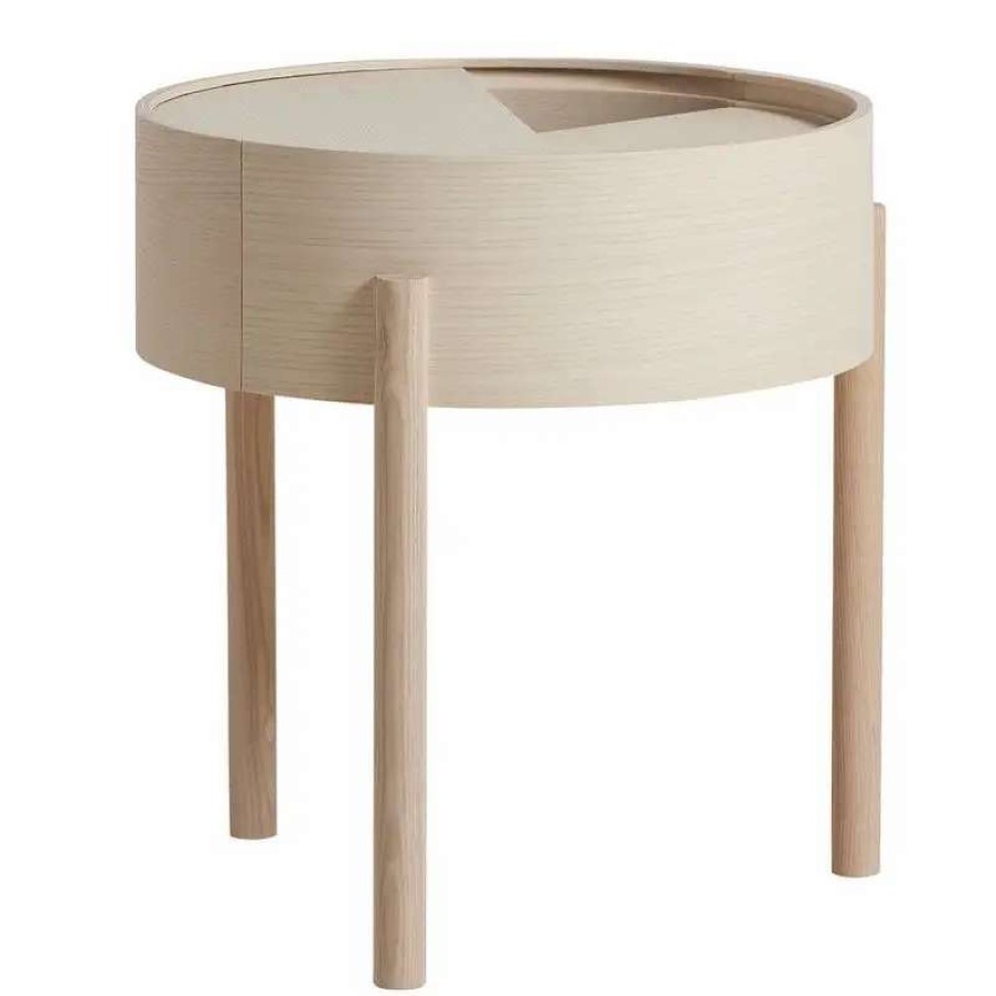 Side & End Tables * | Woud Arc Side Table, White Pigmented Ash